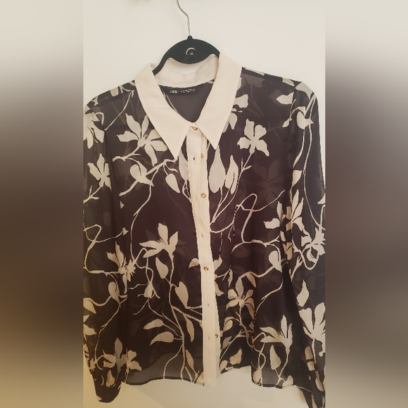 Sheer Floral Blouse - Picture 1 of 4